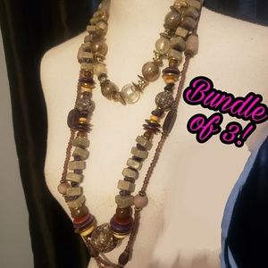 Bundle of 3 Chunky Vintage Beaded Necklaces!